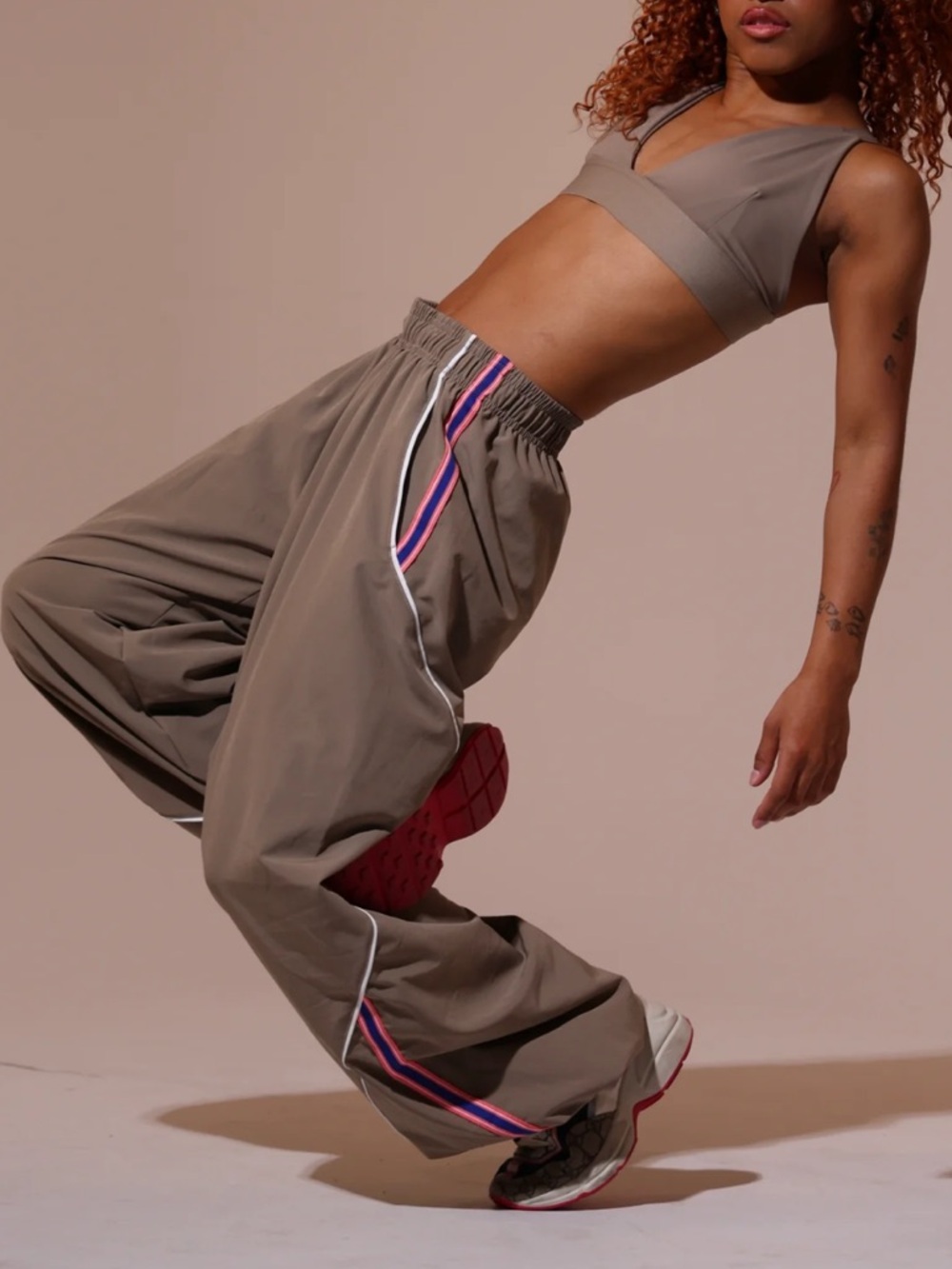 Tiger Friday disconnect wide leg joggers in Dune size CXL